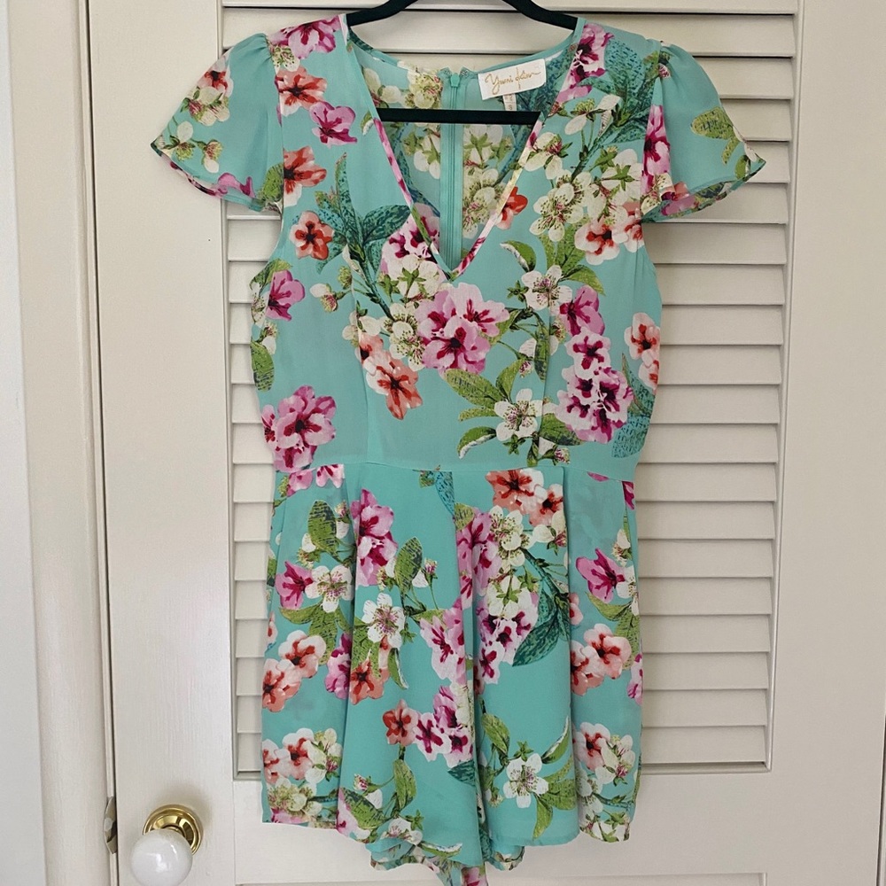 Teal Floral Yumi Kim Romper